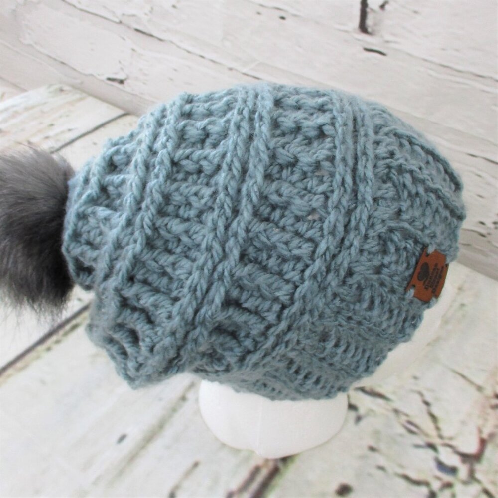Duncan Street Designs Handcrafted Hat with Faux Fur Pom - Picture 6 of 6